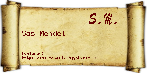 Sas Mendel névjegykártya